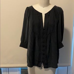 Joie Black Silk Button Blouse